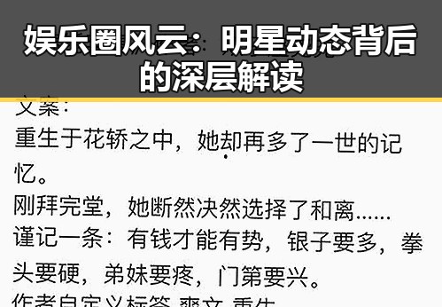 娱乐圈风云：明星动态背后的深层解读